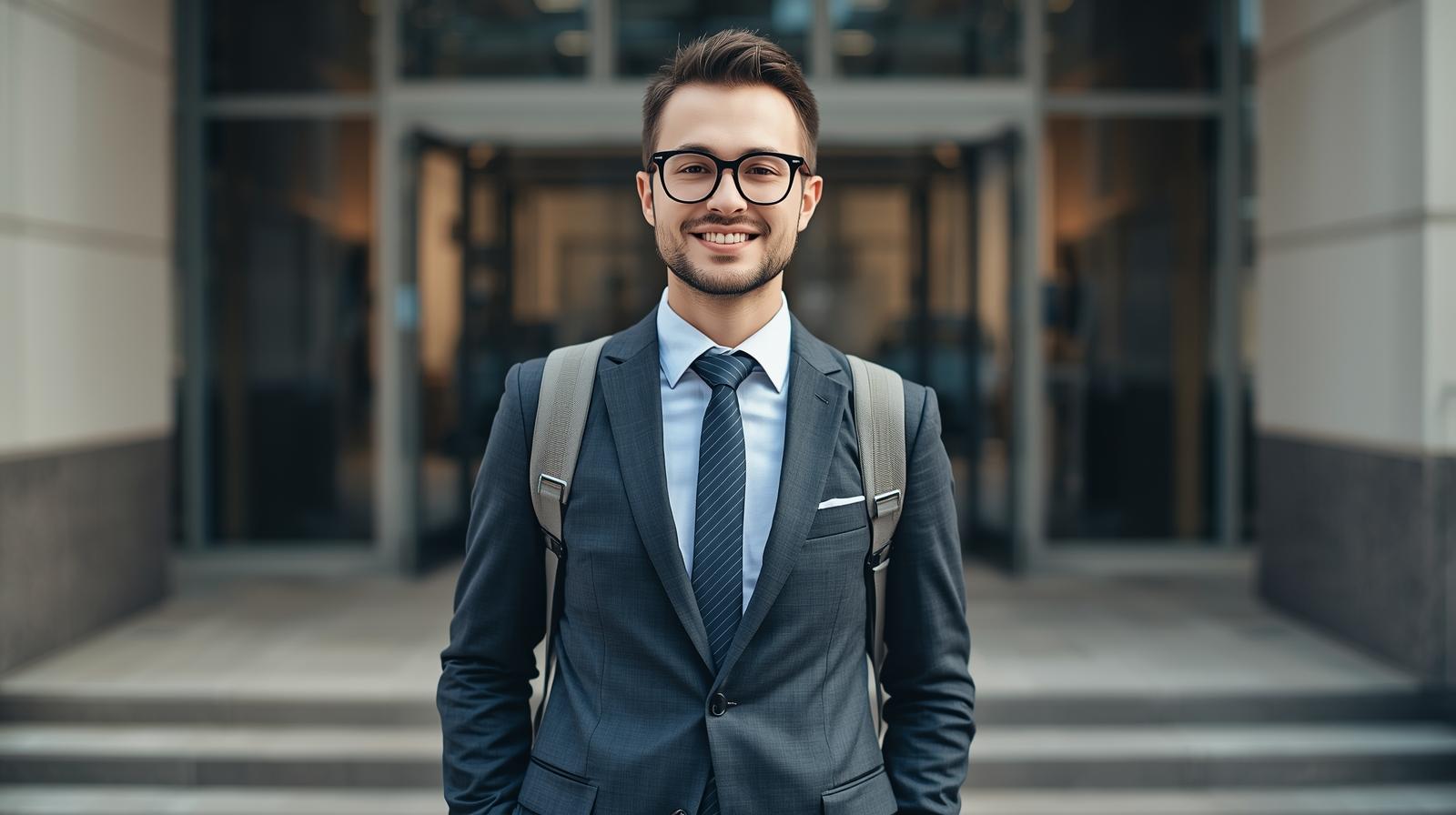 Professional young person ready for first day of work