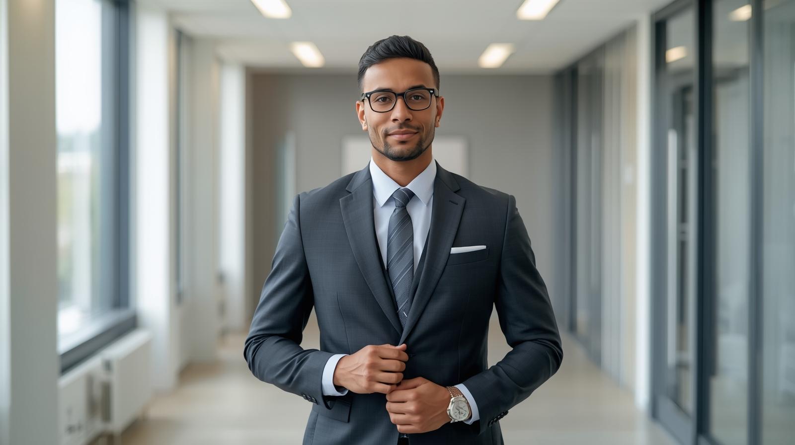 Professional young man in business attire ready for interview
